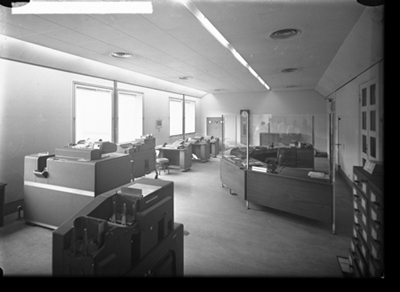 Interno ufficio della fabbrica di cappelli Borsalino ad Alessandria