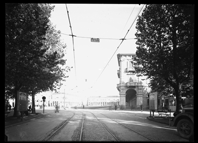 Veduta di piazza Garibaldi da viale della Repubblica ad Alessandria