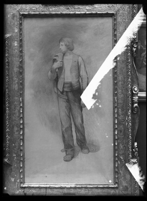 Studio di figura di ragazzo a matita e carboncino
