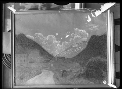 Pontresina, disegno a carboncino di Pellizza da Volpedo