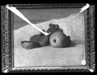 Matura morta o uva e mele, dipinto a olio di Pellizza da Volpedo