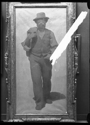 Studio di figura maschile o ritratto di Giovanni Zarri a matita e carboncino di Pellizza da Volpedo