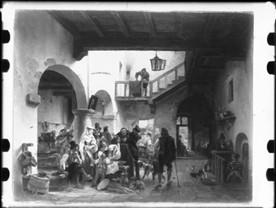 Taverna romana, dipinto a olio di G. Migliara