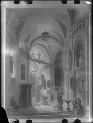 Retrocoro di San Lorenzo, dipinto a olio di G. Migliara