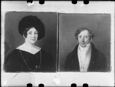 Ritratti di gentildonna e gentiluomo, dipinto a olio di G. Migliara