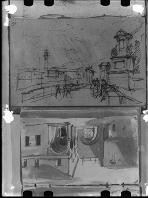 Schizzo a penna di G. Migliara