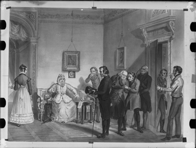La nomina del Cappellan, acquarello di G. Migliara