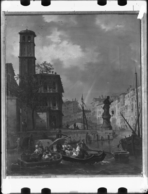 Veduta fantastica di Venezia, dipinto a olio di G. Migliara