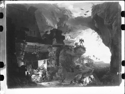 Scena e veduta fantastica, dipinto di G. Migliara