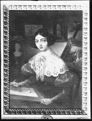 Ritratto di giovane donna, dipinto a olio di G. Migliara