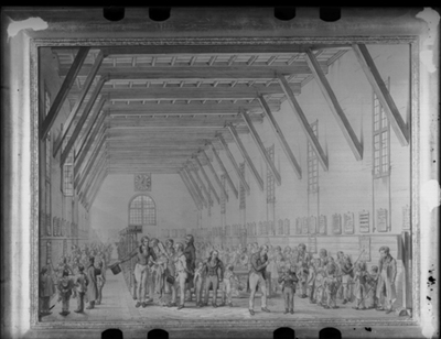 Scuole Lancasteriane di S. Caterina, acquarello di G. Migliara