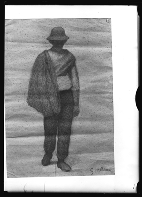 Studio di figura, disegno a matita di Pellizza da Volpedo