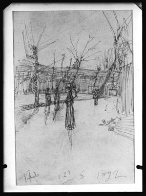 Disegno a inchiostro di Pellizza da Volpedo